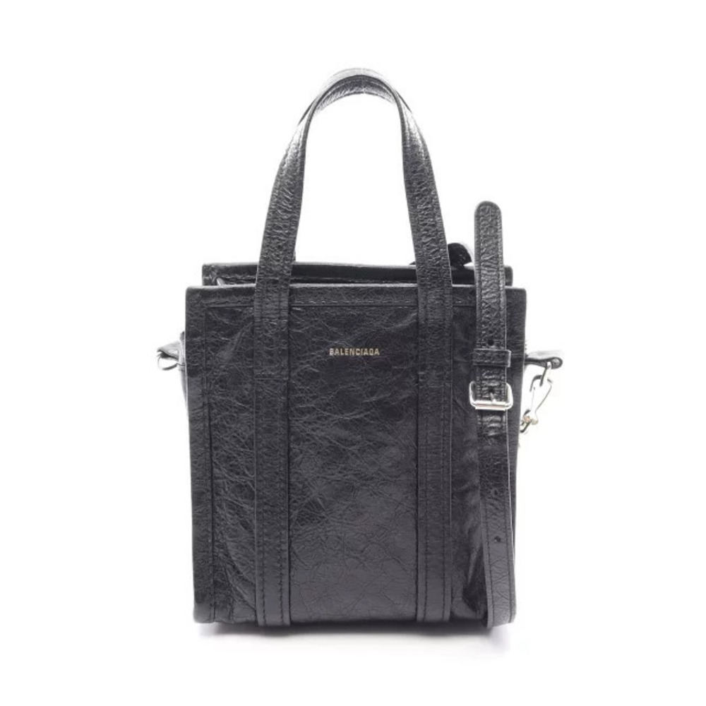 Balenciaga Bazar Shopper Handbag Leather Black